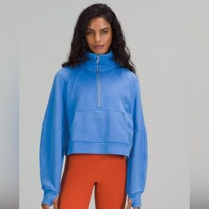 Blueberry Scuba Oversized Funnel Neck Half-Zip size large